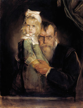 Franz von Lenbach: Selbstbildnis mit Tochter Marion, um 1895