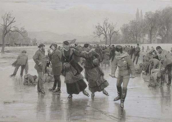 Anton von Werner, Auf der Schiewiese, 1871, Aquarell, Museum Georg Schfer, Schweinfurt,  Museum Georg Schfer, Schweinfurt